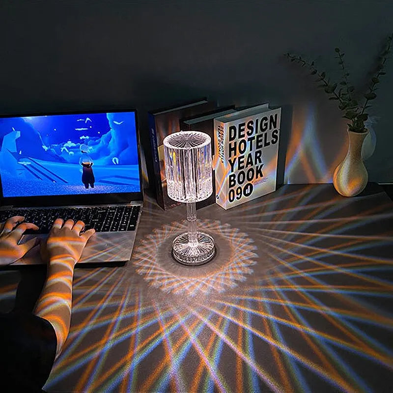 16-Color LED Crystal Desk Lamp FLZ Lighting store Store