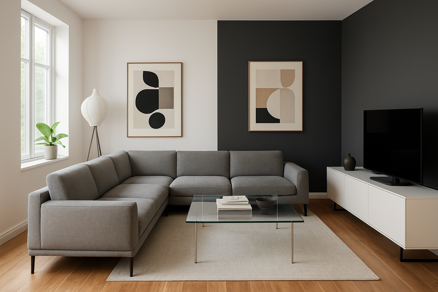 A room with modern decor